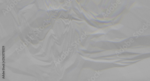 Fotografía Abstract crumpled white paper texture with subtle rainbow refraction background