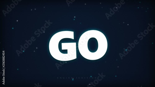 Minimalist Energetic Go Typographic Design with Bright White Neon Glow on Dark Background