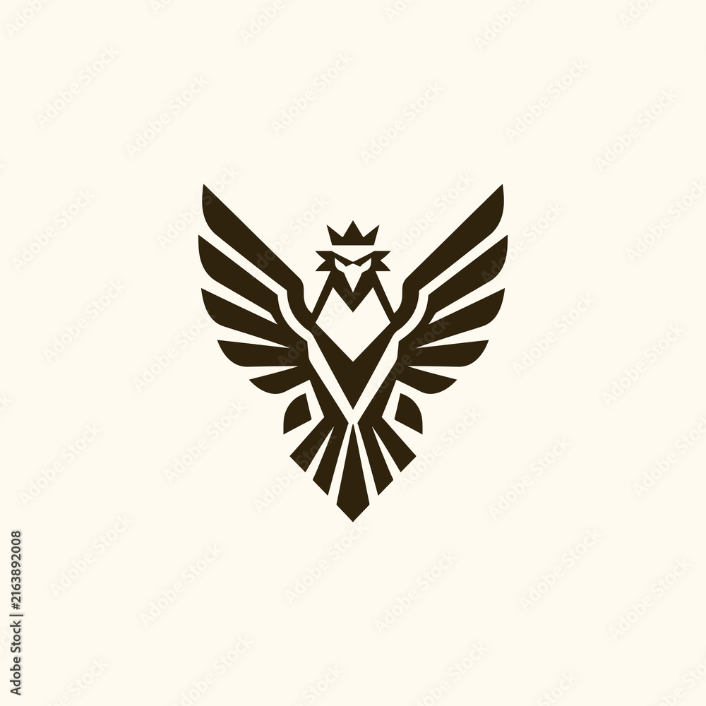 Fototapeta premium Bird Wings Crown Logo