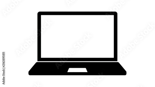 Black laptop icon isolated on transparent background