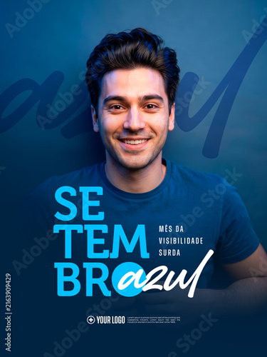 Obraz na płótnie Setembro Azul Conscientização e Orgulho Surdo Social Media PSD