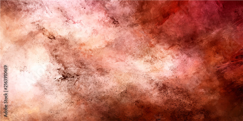 Photography Abstract watercolor painting with a vibrant blend of crimson, rose, and cream hu