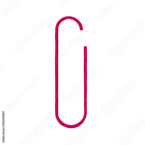 Dark Pink Paper Clip Illustration Isolated on Transparent Background