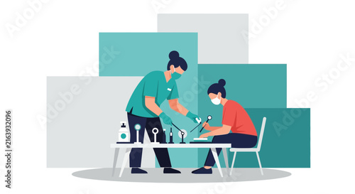 Dentist Examines Patient's Teeth on Transparent Background