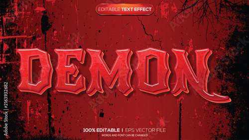 3d text effect demon theme