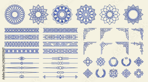 Ornate Decorative Elements: Borders, Corners, Medallions, Dividers
