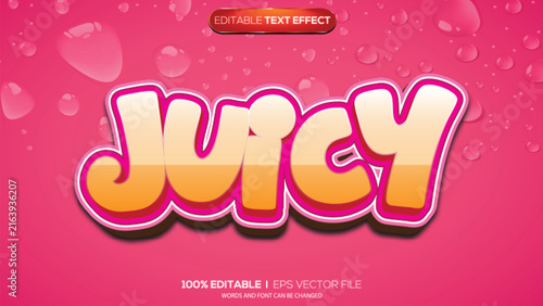 3d text effect juicy theme