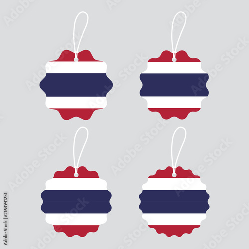 Flag of Thailand Tags, Badges, Banners, Labels – Flat Design Illustration
