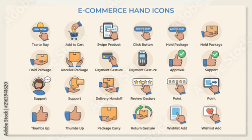 Set of various business and office work icons featuring hand drawn illustrations of professional tasks and activities
