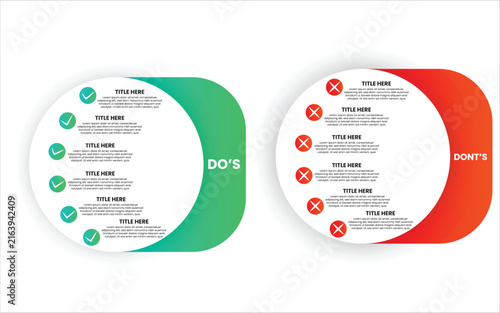 Fotografie Do’s and Don’ts Guide Layout with Curved Shapes and Checklist Points