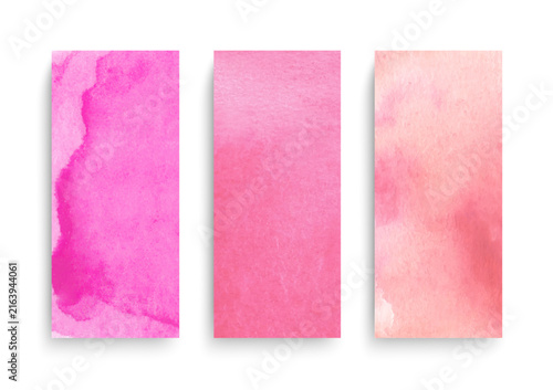 Abstract pink watercolor vertical banners set