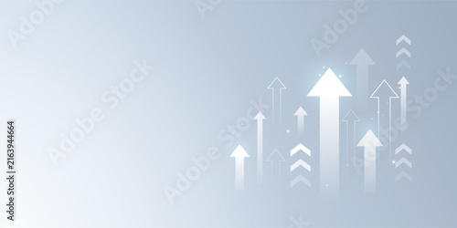 Growth arrow up trend vector background for business finance success and improvement progress