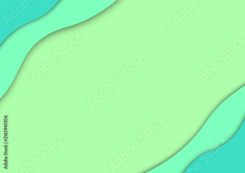 Green and mint paper cut abstract background