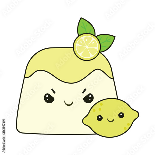 Cute Lemon Pudding Character, Funny Citrus Dessert Clipart Isolated for Stickers, Planner, Sublimation, Nursery Prints and Food Design