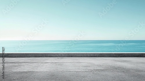 Serene ocean view from a concrete platform