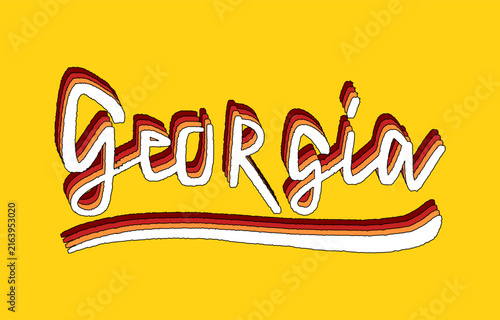 Georgia Hand Lettering with Colorful Layered Shadow