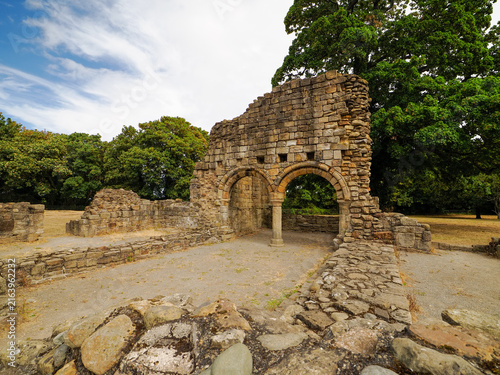 Foto Basingwerk Abbey Greenfield valley Holywell North Wales UK Basingwerk