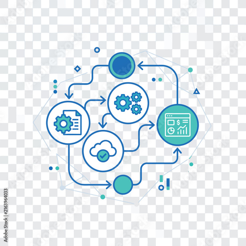 Automation Process and Gear Network Icon