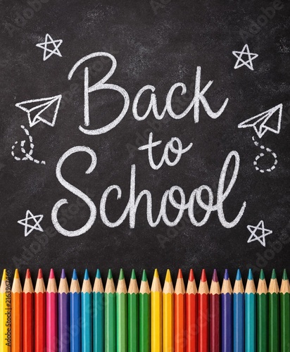 Back to School Chalkboard Lettering Colored Pencil Border