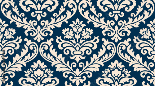 Classic Damask Victorian Vector Background for Sophisticated Decorative Surface Applications