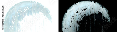 Circular condensation shape drips with dense droplets isolated cleanly on black crafted for PNG, Transparent and Black Background Versions in use