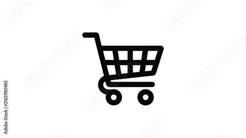 Minimal shopping cart icon for retail and ecommerce
