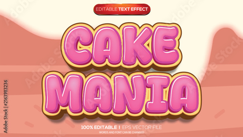Foto 3d text effect cake mania theme