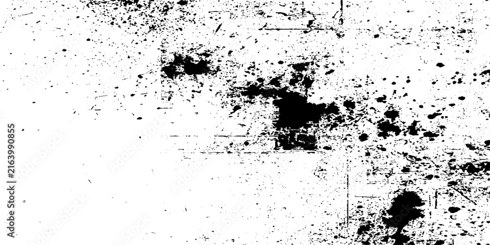 Fototapeta premium Monochrome Abstract Ink Splatter Grunge Texture with High Contrast Spots, Weathered Film Grain, and Grungy Overlay