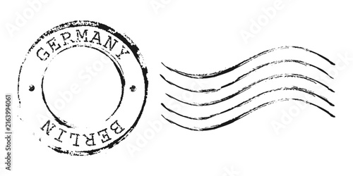 Postage stamp Germany. Rubber postal stamp. Vintage vector illustration in grunge style.