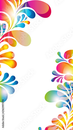 Colorful abstract wave vertical mobile story background with copy space