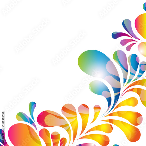 Colorful abstract wave border background with copy space for text