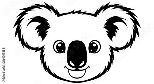 Photography Vector illustration of a cute gray koala sitting on a eucalyptus tree branch with green leaves, clean flat design cartoon style isolated on white background for nursery decor