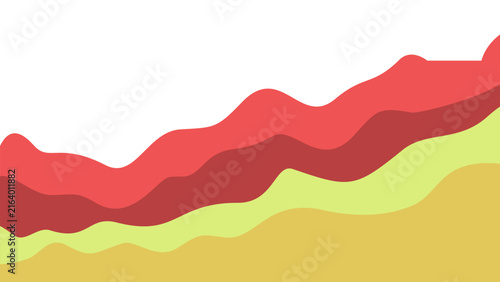 Minimalist fluid topography vector art. Smooth paper cut waves blending chili red, deep maroon, and warm yellow. Ideal for clean corporate UI.
