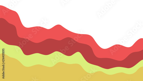 Abstract elegant landscape background. Fluid wavy layers in chili red, maroon, and yellow. Perfect for calm minimalist corporate templates.
