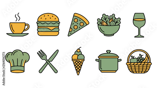 Handcrafted Food Icons - Professional Restaurant Design - Culinary Industry
