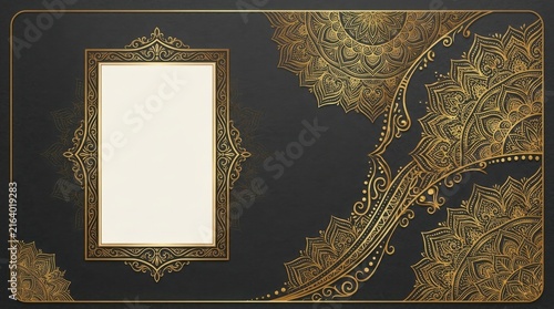 Luxury Dark Gold Ornate Frame Background