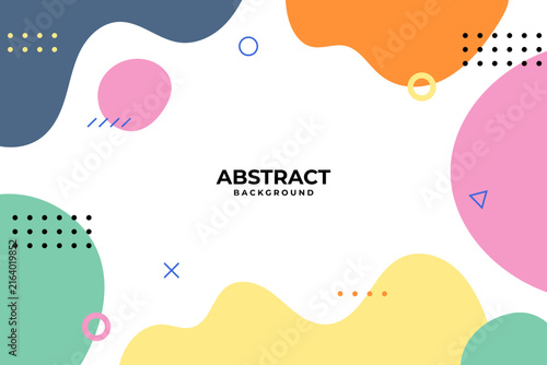 Abstract background. Hand drawing various shapes and memphis element. Trendy modern contemporary vector illustration. Every background is isolated. Pastel color