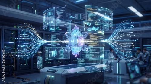 Artificial intelligence data network server computer digital technology code processor interface