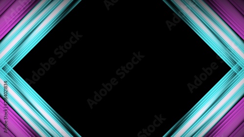 Abstract Neon Geometric Diamond Frame Background with Dark Copy Space