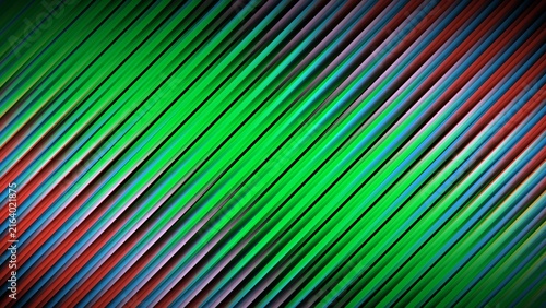Abstract Vibrant Green and Red Diagonal Stripes Background with Shadow Effect