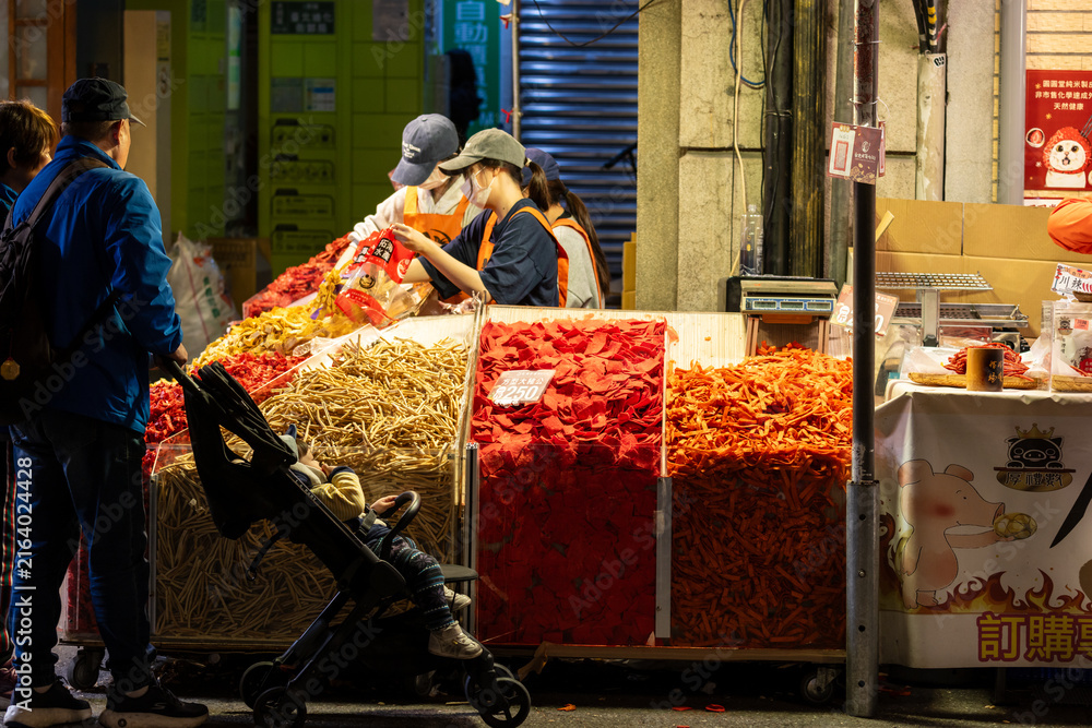 Fototapeta premium Dried Goods Vendor at Dihua Street New Year Market