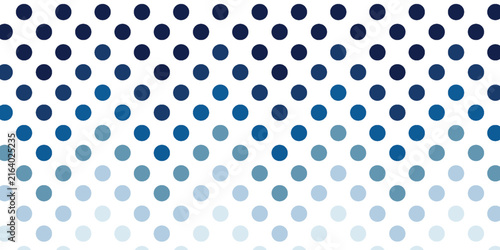 Abstract blue gradient polka dot halftone pattern background with circles on white backdrop modern minimal vector illustration