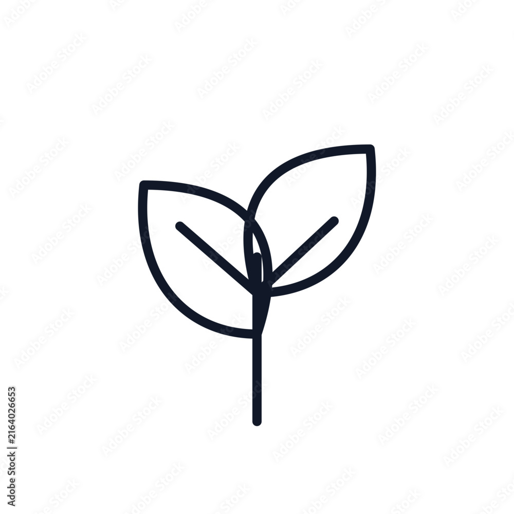 Fototapeta premium Sustainability eco leaf vector icon for environmental protection green business renewable resources climate action