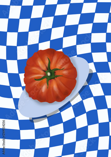 tomato on a wooden table