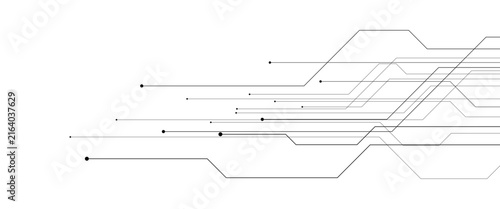 Vector circuit board background technology connected blue lines with electronics abstract png background
