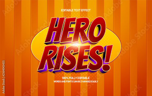 Hero Rises - Comic Superhero 3D Editable Text Effect