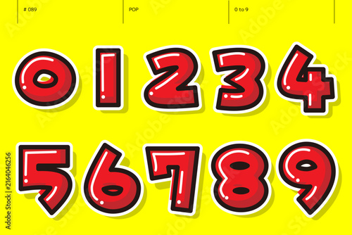 POPの0から9までの数字のセット_089