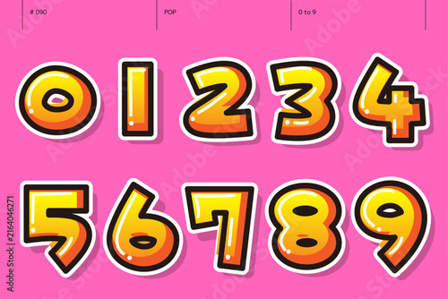 POPの0から9までの数字のセット_090