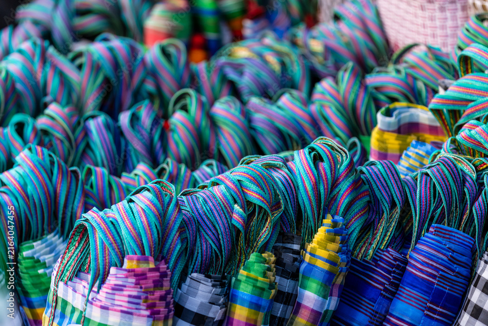 Obraz premium Colorful Woven Shopping Bags at Dihua Street