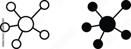 Network connection icons with central hub and nodes